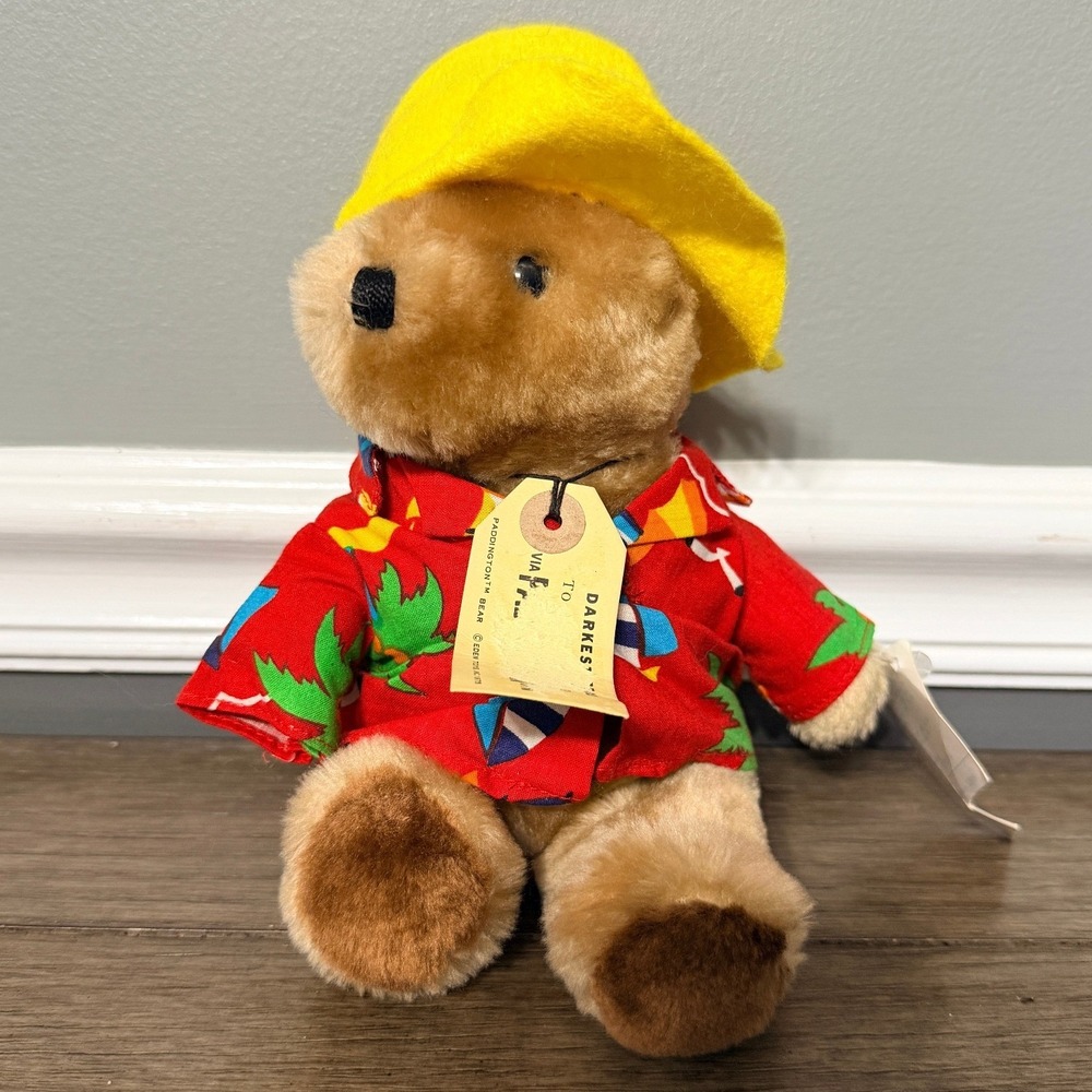 Vintage Eden Toys Paddington Bear in Hawaiian‎ Shirt Plush